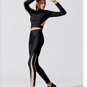 Carbon38 mesh block legging/long sleeve crop Small